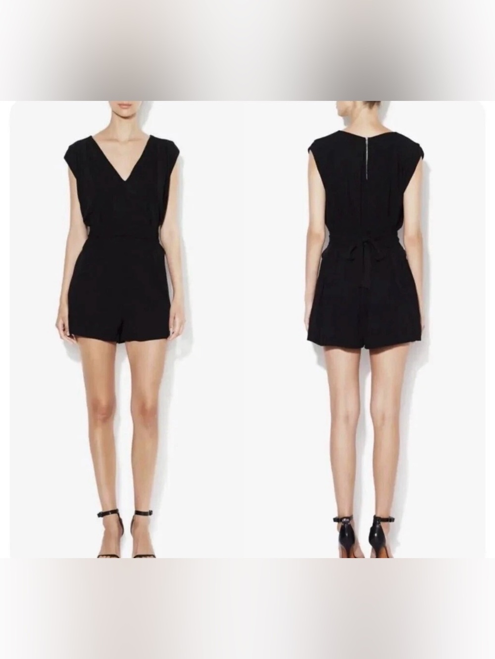 Helmut Lang Artemis Romper Black Sleeveless Size 6